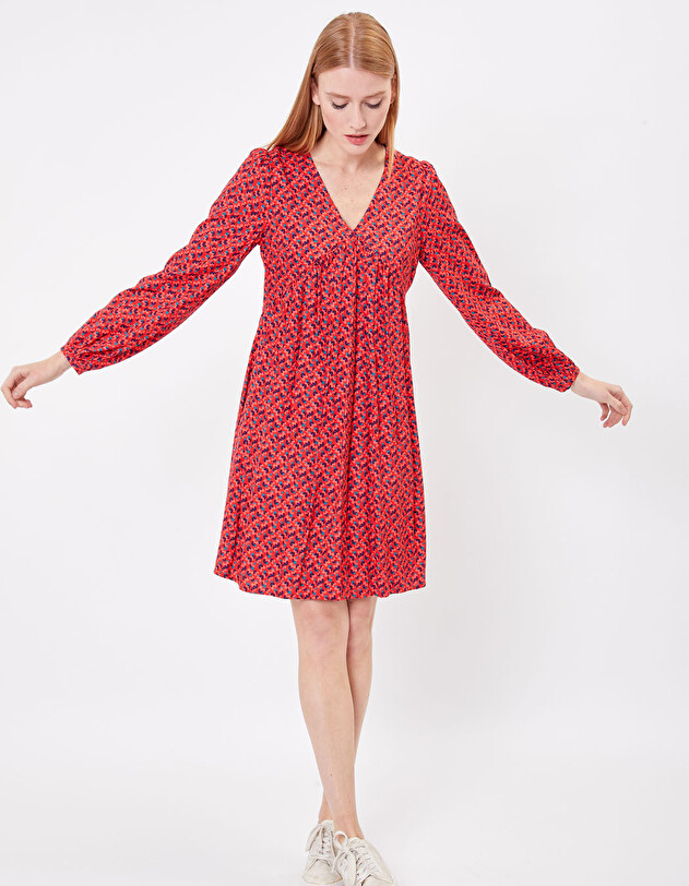 Robe fluide &eacute;vas&eacute;e imprim&eacute;e imprim&eacute; Princesse Nomade