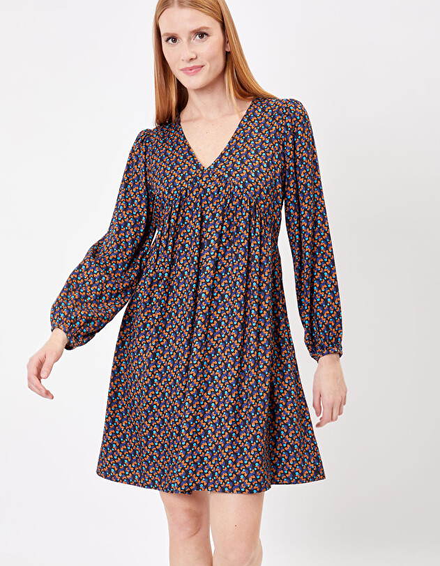 Robe fluide &eacute;vas&eacute;e imprim&eacute;e imprim&eacute; Princesse Nomade