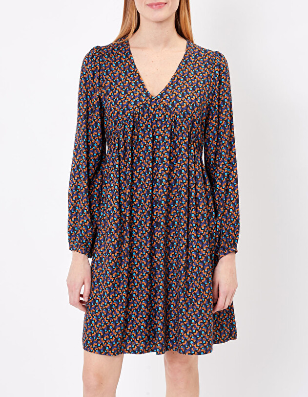 Robe fluide &eacute;vas&eacute;e imprim&eacute;e imprim&eacute; Princesse Nomade