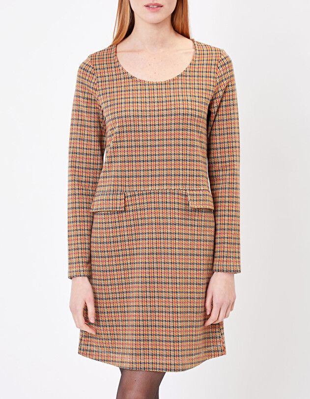 Robe droite maille jacquard imprim&eacute; Princesse Nomade