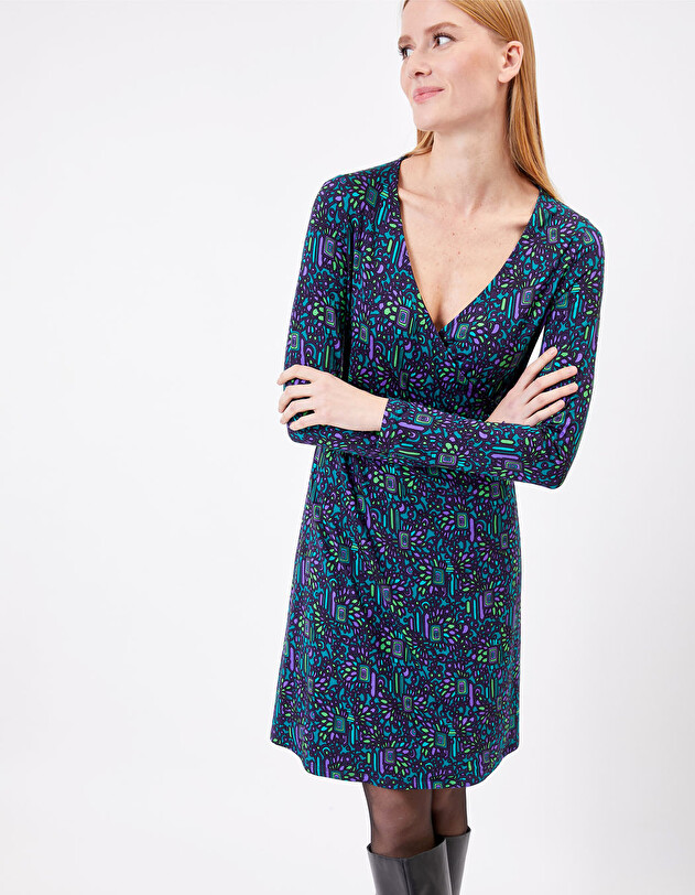 Robe cintr&eacute;e en maille imprim&eacute; Princesse Nomade
