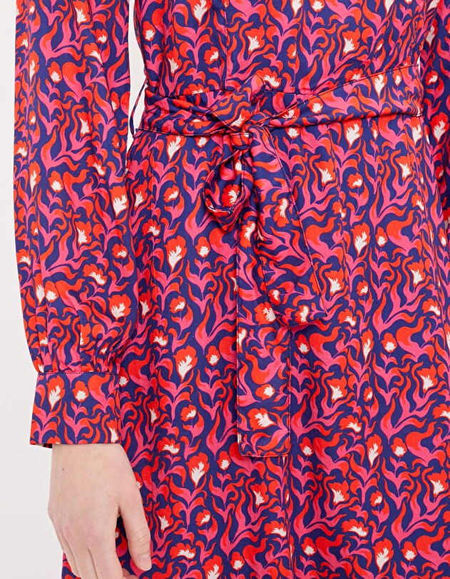 Robe fluide ceintur&eacute;e imprim&eacute; Princesse Nomade