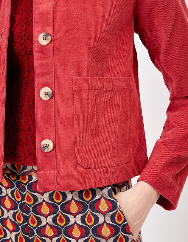 Veste courte velours fin c&ocirc;tel&eacute; imprim&eacute; Princesse Nomade