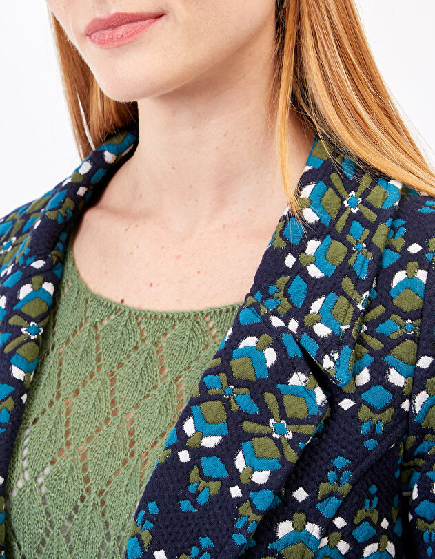 Veste tailleur maille jacquard imprim&eacute; Princesse Nomade