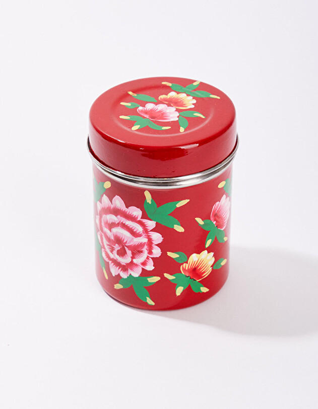 Bo&icirc;te &agrave; th&eacute; &eacute;maill&eacute; peint &agrave; la main imprim&eacute; La Fianc&eacute;e