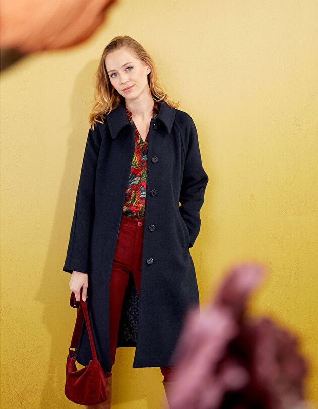 Manteau long en lainage imprimé La Fiancée