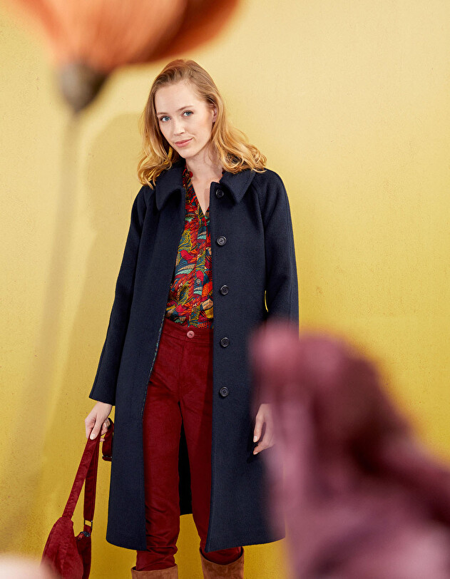 Manteau long en lainage imprim&eacute; La Fianc&eacute;e