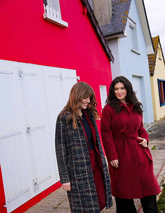 Manteau long en lainage imprim&eacute; La Fianc&eacute;e