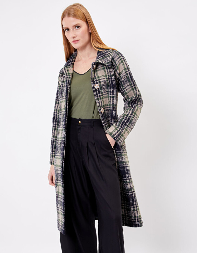 Manteau long en lainage imprim&eacute; La Fianc&eacute;e