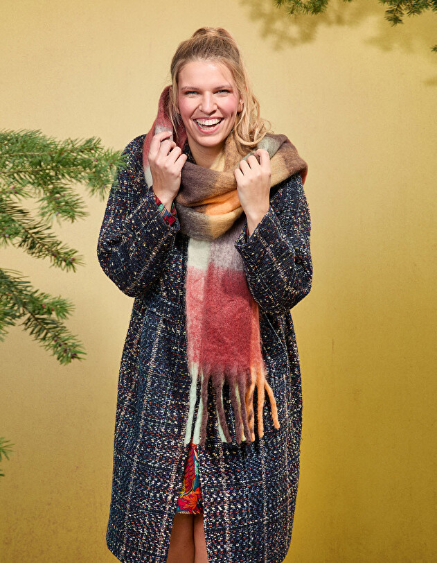 Manteau long en lainage imprim&eacute; La Fianc&eacute;e