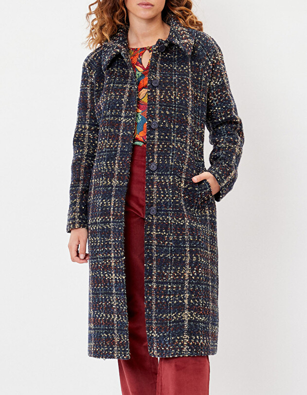 Manteau long en lainage imprim&eacute; La Fianc&eacute;e