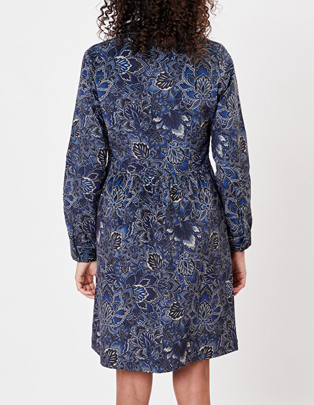 Robe chemisier velours stretch imprim&eacute; La Fianc&eacute;e