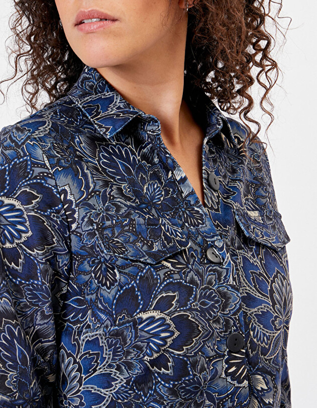 Robe chemisier velours stretch imprim&eacute; La Fianc&eacute;e