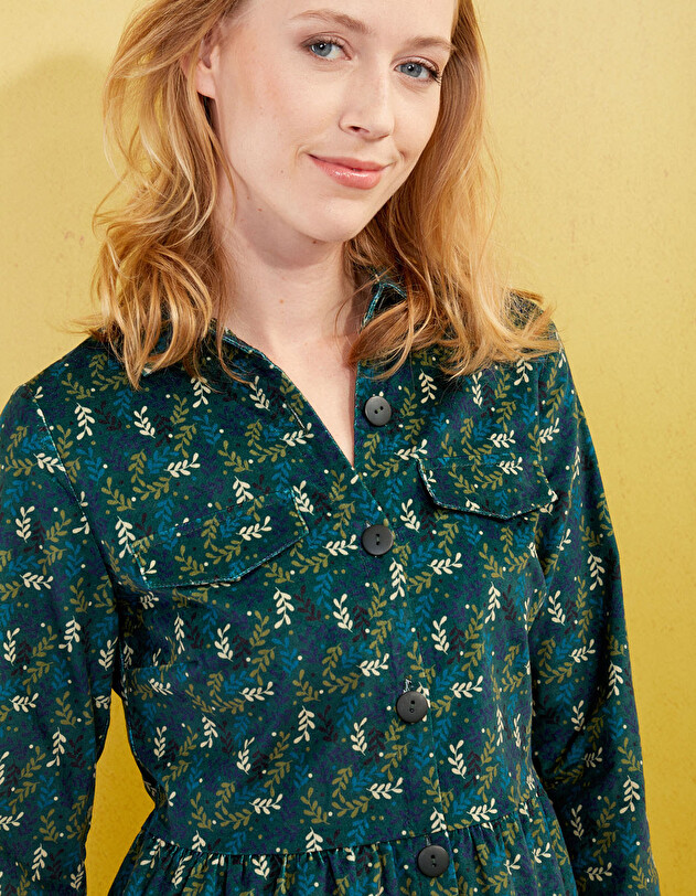 Robe chemisier velours stretch imprim&eacute; La Fianc&eacute;e