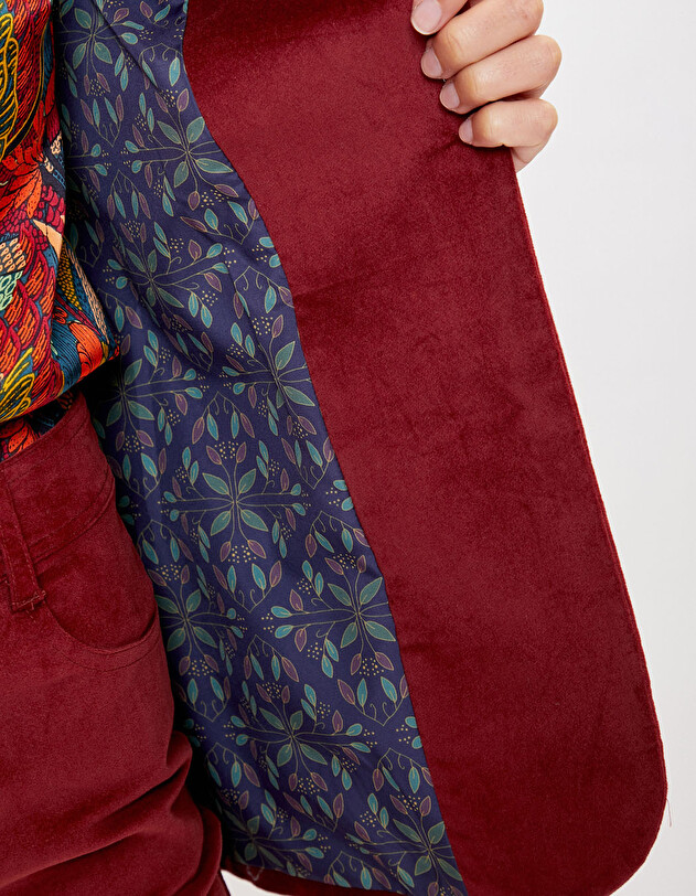 Veste blazer velours stretch imprim&eacute; La Fianc&eacute;e