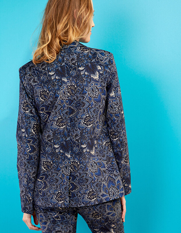 Veste blazer velours stretch imprim&eacute; La Fianc&eacute;e