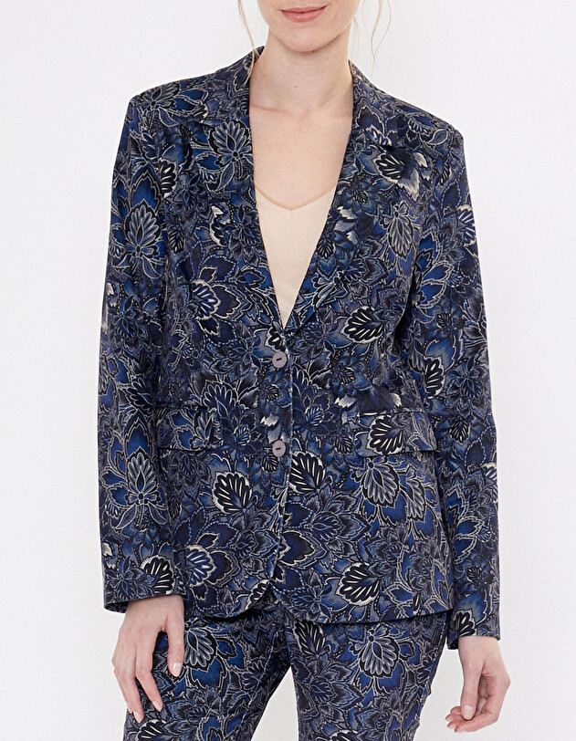 Veste blazer velours stretch imprim&eacute; La Fianc&eacute;e