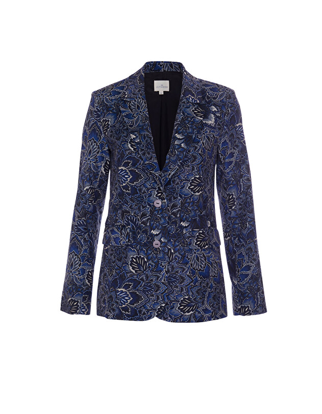 Veste blazer velours stretch imprim&eacute; La Fianc&eacute;e