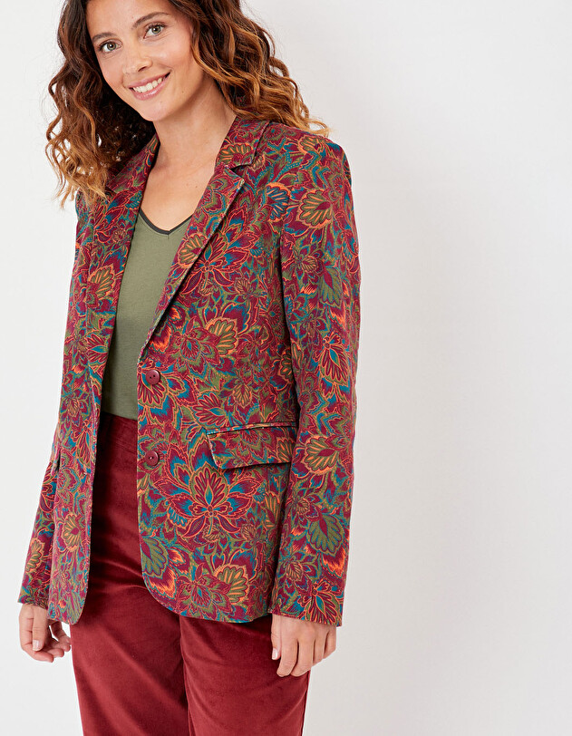 Veste blazer velours stretch imprim&eacute; La Fianc&eacute;e