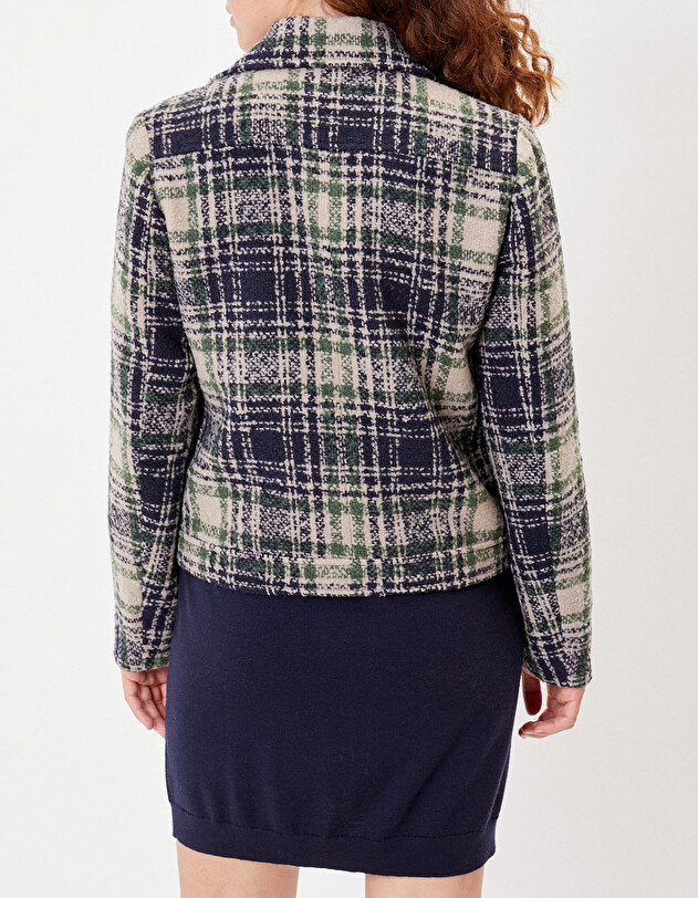 Veste courte en lainage imprim&eacute; La Fianc&eacute;e