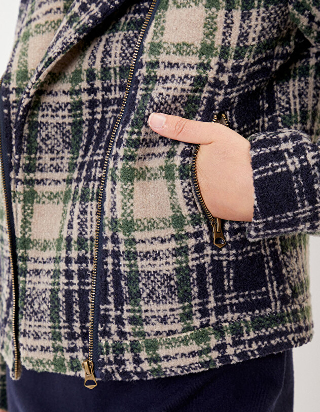 Veste courte en lainage imprim&eacute; La Fianc&eacute;e