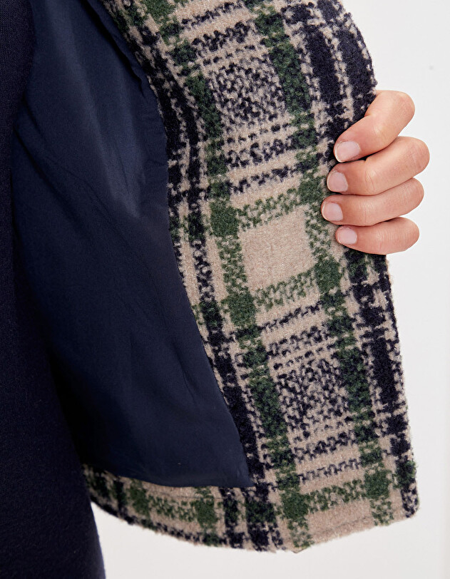 Veste courte en lainage imprim&eacute; La Fianc&eacute;e