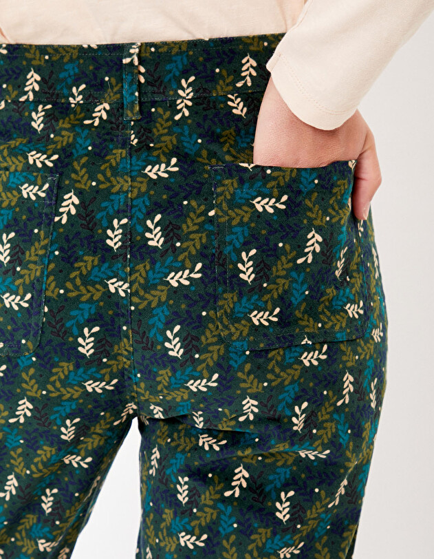 Pantalon velours large stretch imprim&eacute; La Fianc&eacute;e