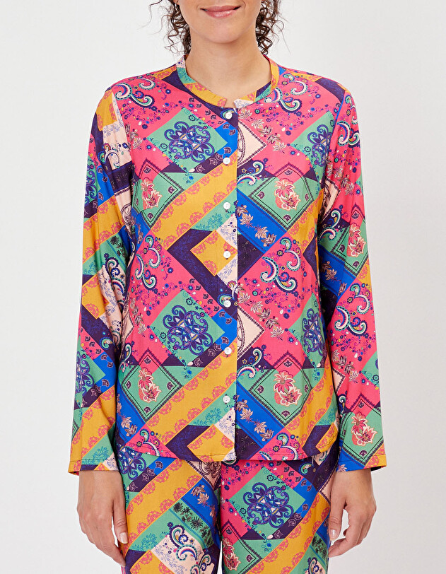 Chemise de pyjama fluide imprim&eacute; La Fianc&eacute;e