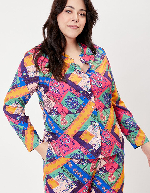 Chemise de pyjama fluide imprim&eacute; La Fianc&eacute;e