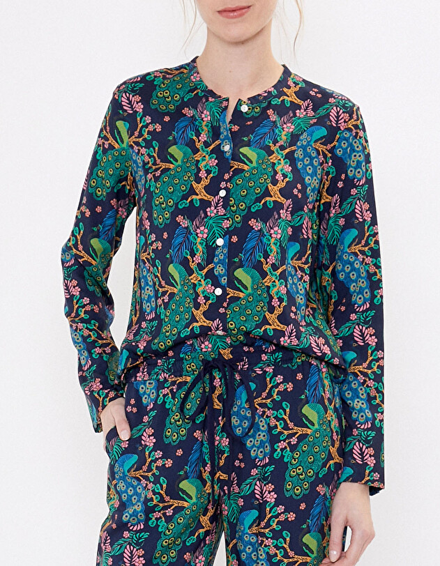 Chemise de pyjama fluide imprim&eacute; La Fianc&eacute;e