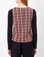 Gilet tailleur maille jacquard imprimé Princesse Nomade