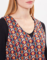 Gilet tailleur maille jacquard imprimé Princesse Nomade