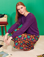 Pull maille fantaisie uni imprimé Princesse Nomade