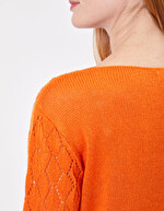 Pull maille ajourée imprimé Princesse Nomade