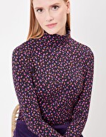 T-shirt col roul&eacute; maille imprim&eacute; Princesse Nomade