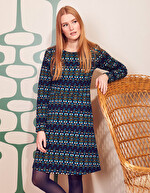 Robe maille jacquard imprimé Princesse Nomade