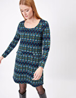 Robe droite maille jacquard imprimé Princesse Nomade