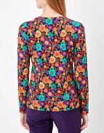 Top fluide droit col V imprimé Princesse Nomade