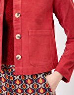 Veste courte velours fin côtelé imprimé Princesse Nomade