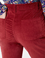 Pantalon velours droit stretch imprimé La Fiancée