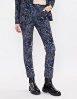 Pantalon velours droit stretch imprimé La Fiancée