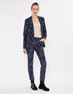 Pantalon velours droit stretch imprimé La Fiancée