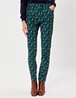 Pantalon velours droit stretch imprimé La Fiancée