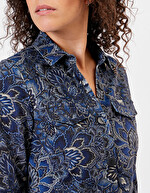 Robe chemisier velours stretch imprimé La Fiancée