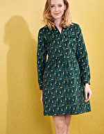 Robe chemisier velours stretch imprimé La Fiancée