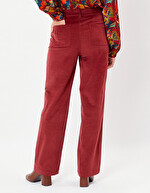 Pantalon velours large stretch imprimé La Fiancée
