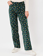 Pantalon velours large stretch imprimé La Fiancée