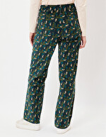 Pantalon velours large stretch imprimé La Fiancée
