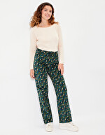 Pantalon velours large stretch imprimé La Fiancée